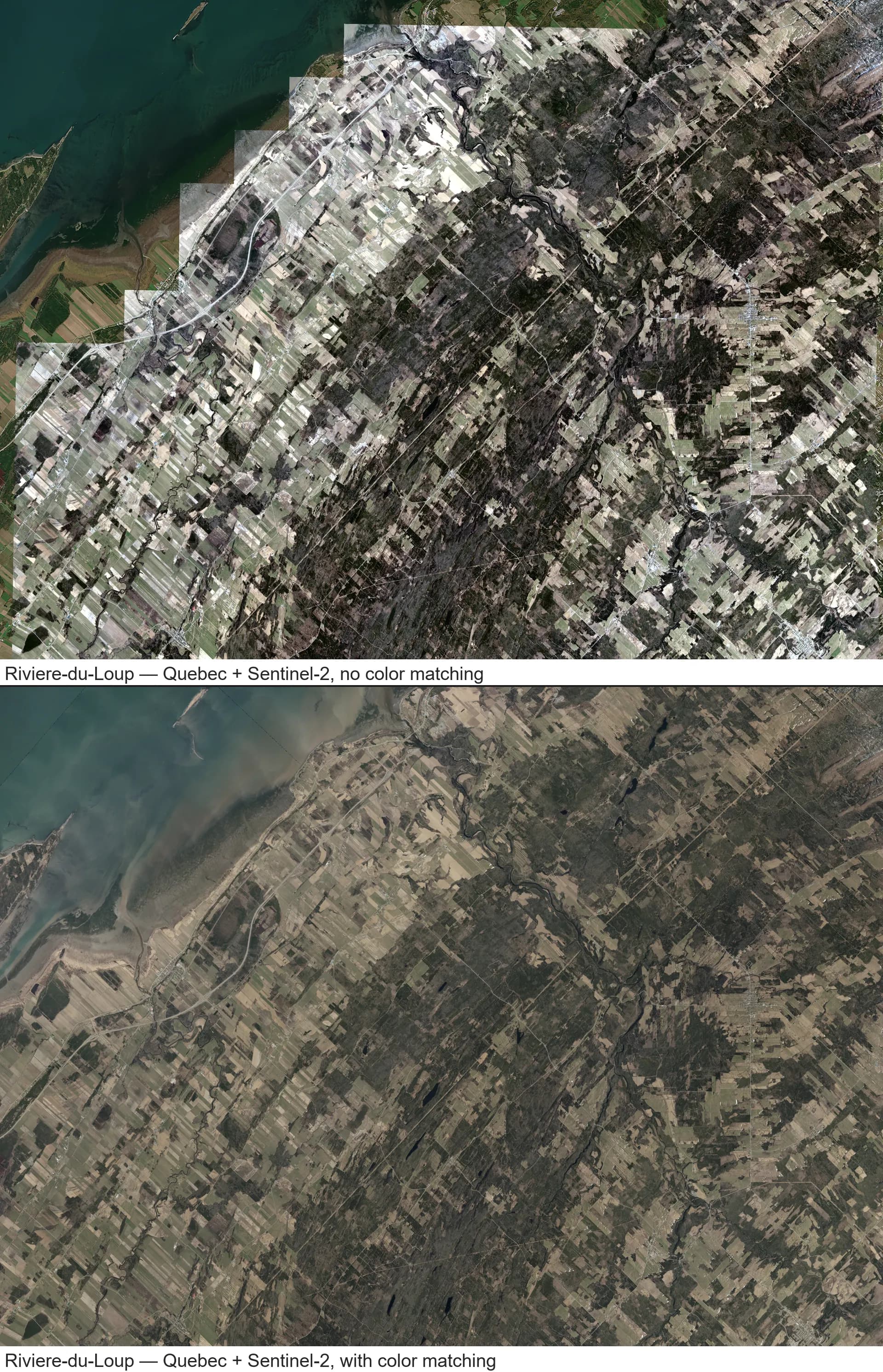 Riviere-du-Loup, avant/apres color matching