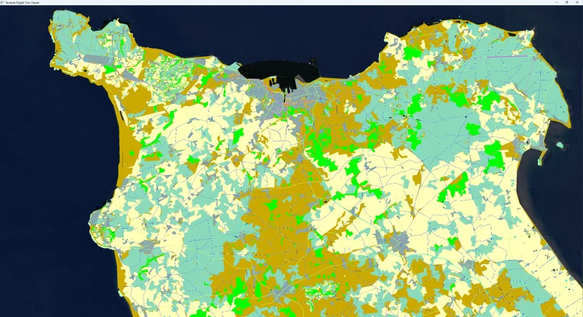 Land cover of the Cotentin peninsula extracted as vector layers