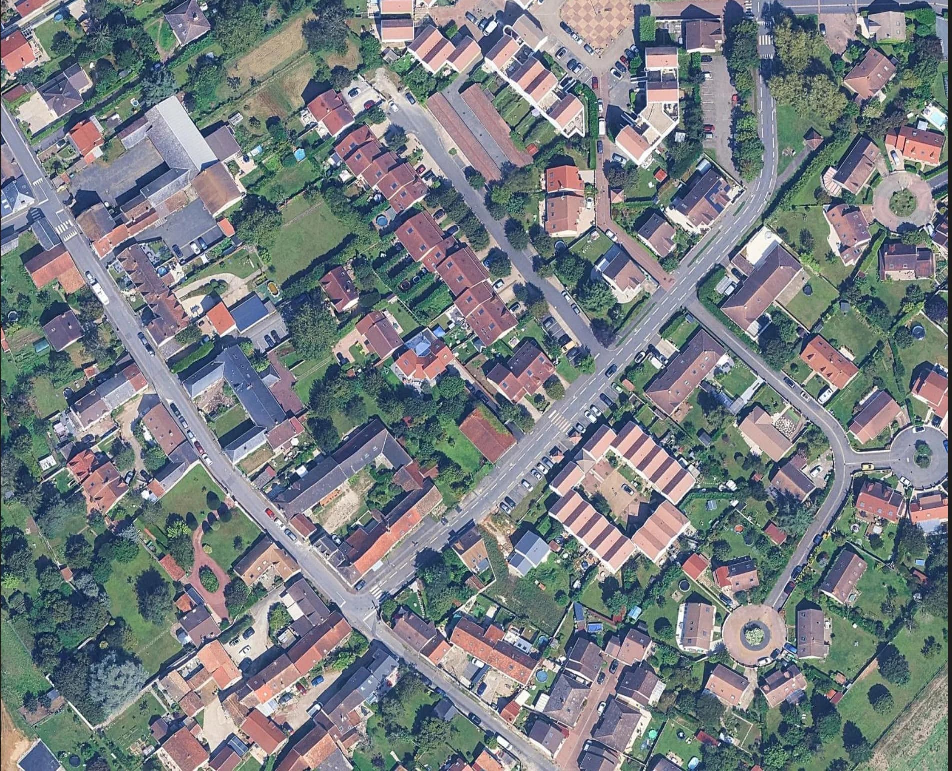Îlot pavillonnaire tel qu'il existe aujourd'hui sur l'orthophoto