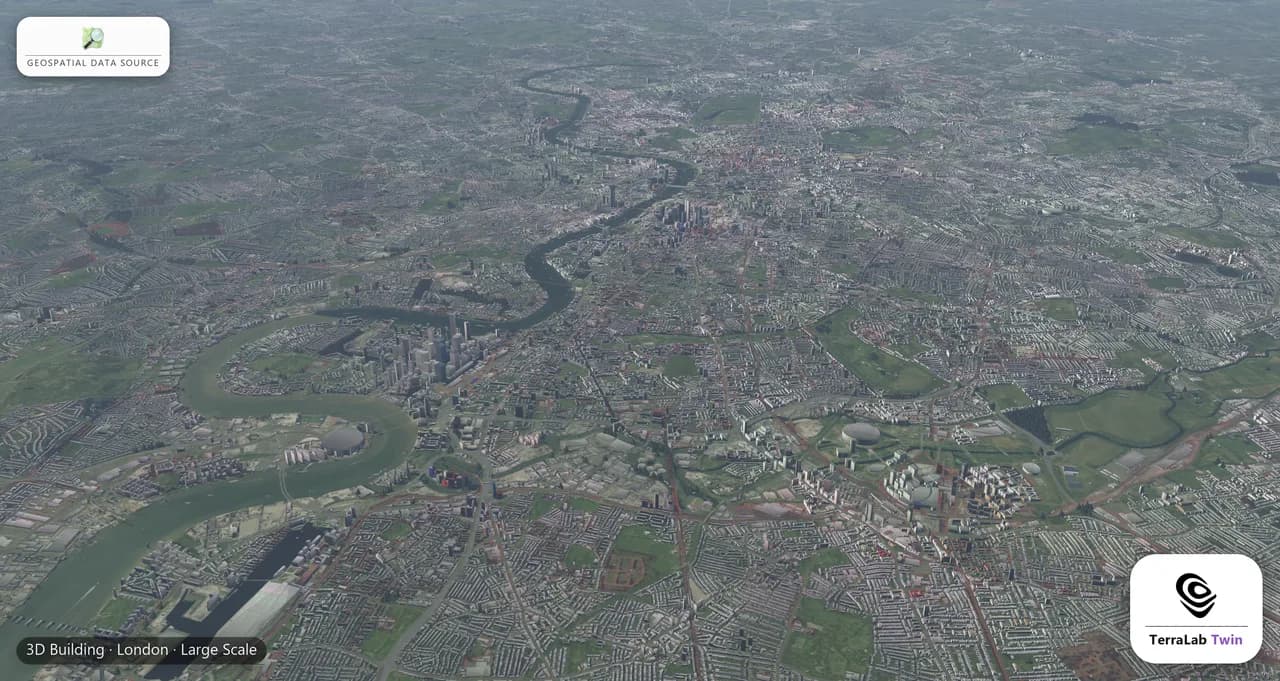 London: metro area, one continuous 3D scene