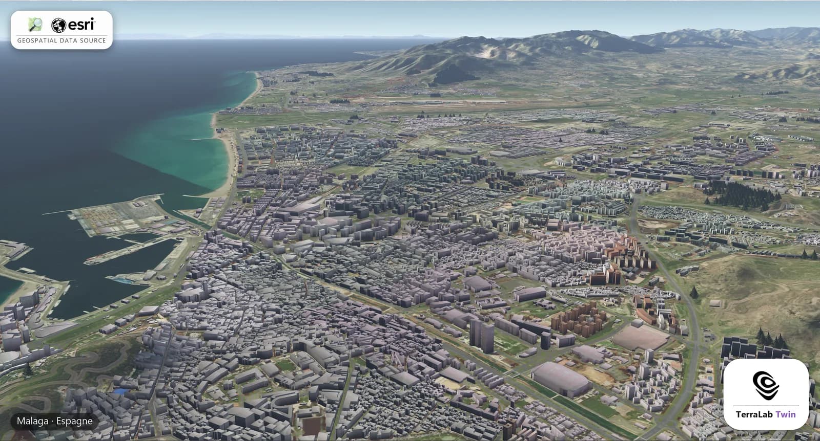Malaga, Spain, OSM and Esri data