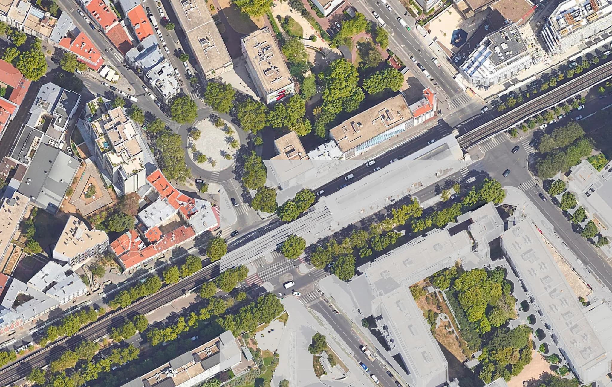Orthophoto urbaine avant rendu aquarelle