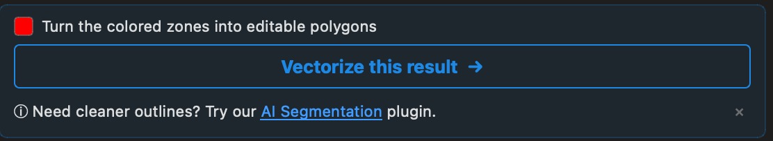The Vectorize this result button on the result