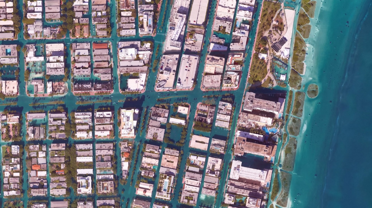 Coast under simulated sea level rise (after)
