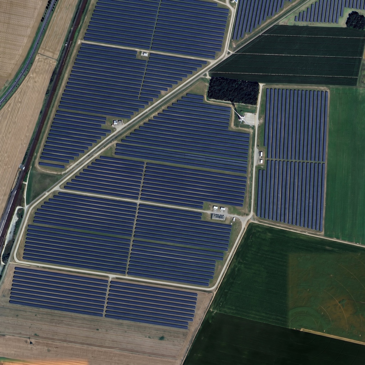 Solar farm added to a field (after)