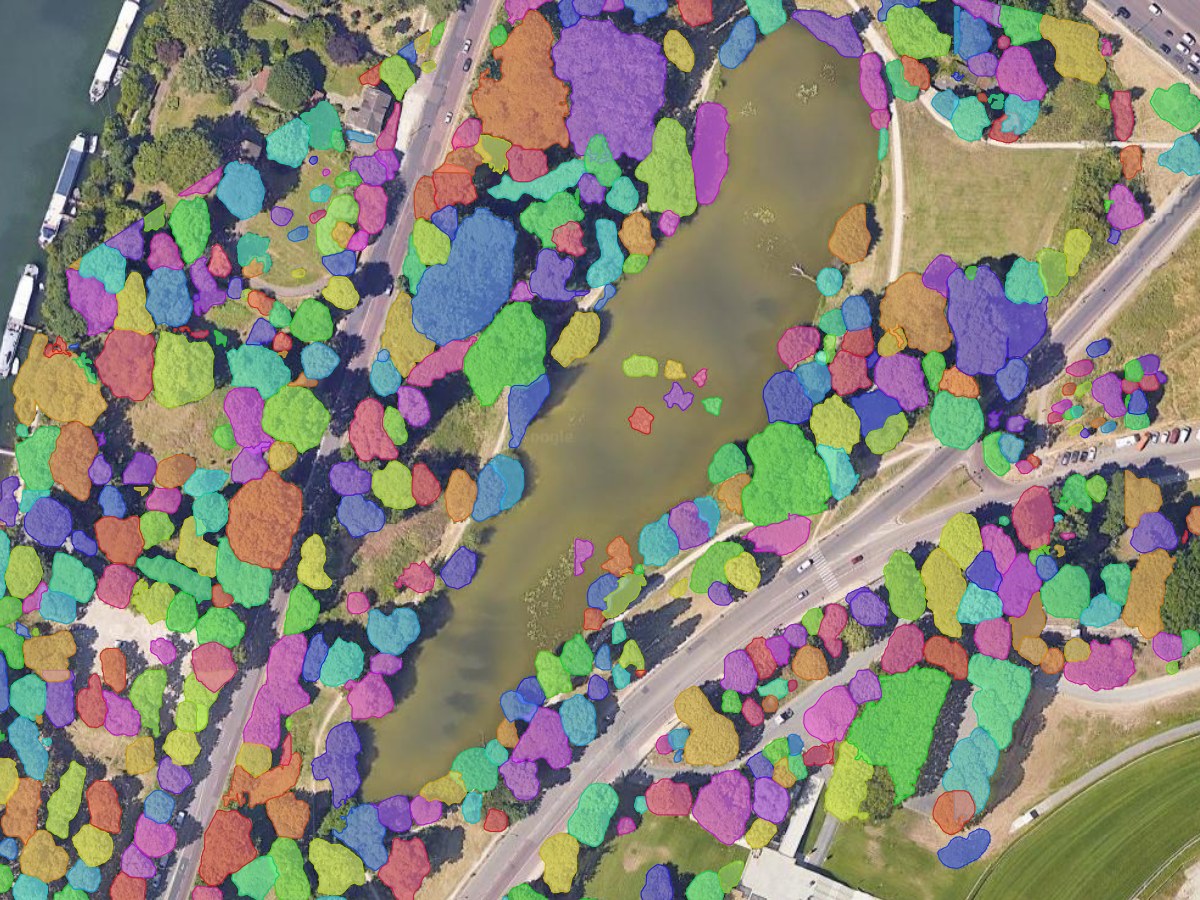 Parkland before and after every tree crown was detected as a separate polygon (after)